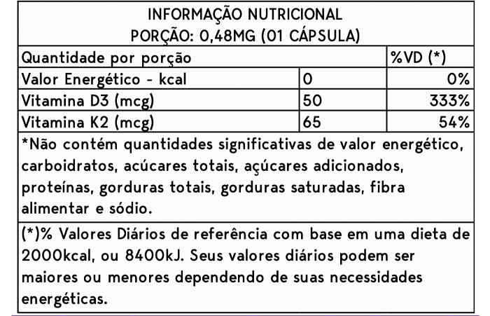 Vitaminas D3 + K2